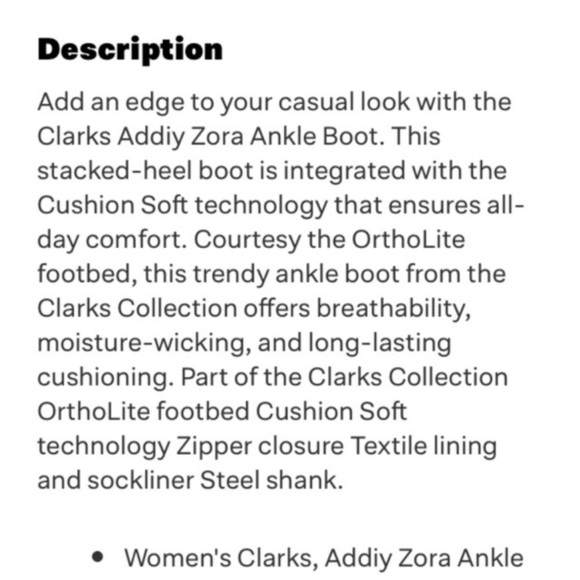 Clark’s Women’s Addiy Zora Leather Booites 1.5” Heel Ankle Boots Brown Size 8.5 - Picture 15 of 15